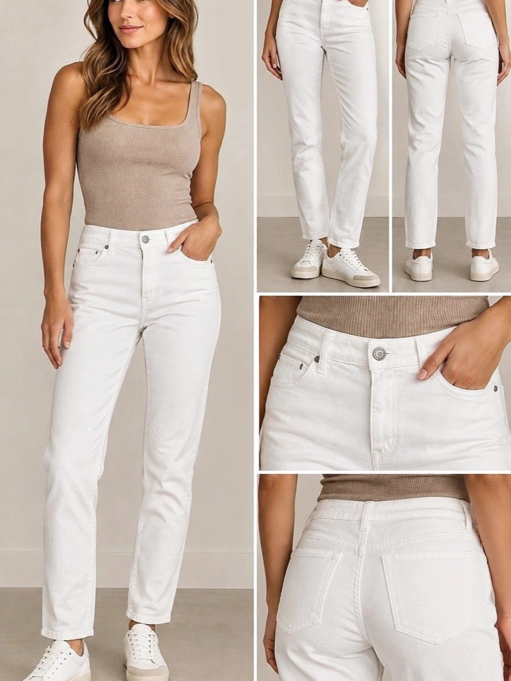 Straight Leg Jeans in White Like New